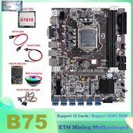 B75 BTC Miner Motoard 12x Usb + G1610 CPU + MSATA SSD 64G + Switch