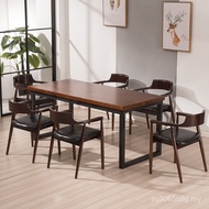 Solid Wood Industrial Style Log loft Desk Iron Art Simple Modern Nordic Workbench Conference Table S