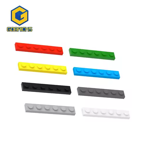 Gobricks 10PCS MOC Building Blocks Parts Plate 1 x 6 Compatible With 3666 DIY Block Bricks Education