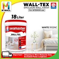 18 Litres SEAMASTER PAINT Interior Wall-Tex / Cat Ceiling/ Cat Dinding - WHITE 9102NC