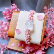 白水晶九尾狐桃花編繩手鍊