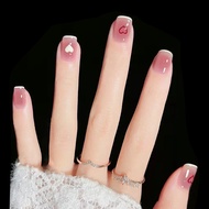 24 ชิ้น/ถุง DIY เล็บปลอม French Finger Nail Art เล็บปลอม