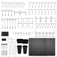 83pc Metal Pegboard Organizer Kit with Hooks & 12x12 Inch Panels for Garage Workbench Shed Storage