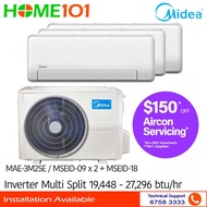 Midea Inverter Multi-Split AirCon MAE-3M25E - MSEID-09 x 2 + MSEID-18