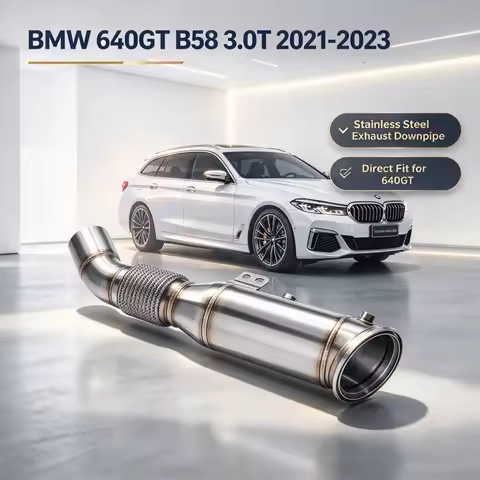 High Performance Stainless Steel Exhaust Downpipe With Catalytic Heat Shield for BMW 640GT B58 3.0T 