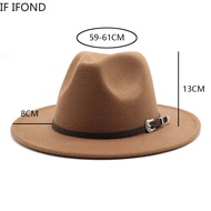 British Style Felt Jazz Fedora Hat 59-61CM Size Panama Trilby Hats For Women Men Gentleman Wedding P