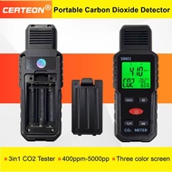 S8808 LCD CO2 Detector 400-5000ppm Indoor Air Quality Monitor CO2 Alarm Battery Powered CO2 Meter fo
