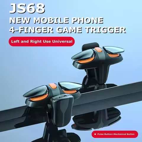 Mobile Phone 4 Finger PUBG Game Trigger JS68 L1 R1 Aim Shooting Gamepad Joystick Controller for IOS