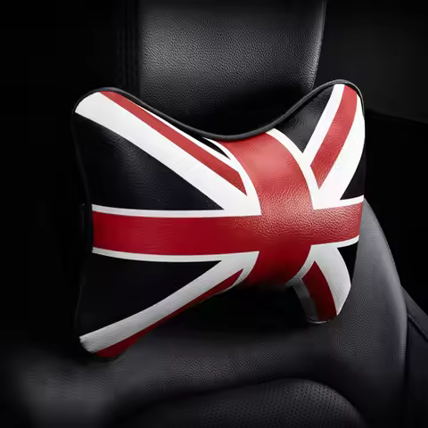 Union Jack Car Neck Pillow UK Flag Car Seats Headrest Cushion PU Leather Pillows Neck Support For 20