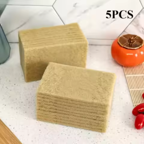 5pcs Coconut Fiber Scouring Pads - Non-Woven, High-Quality Reusable Exfoliating Pads for Kitchen and