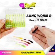 EZF AJING Worm B 7cm 10 Pieces Umpan Geli-Geli Micro soft plastic Lure bait soft worm umpan casting