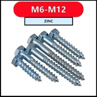 Self Tapping Hex Bolt M6-M12 Grade 10.9 Alloy Steel Zinc Plated Easy Install Rust Resistant (2-30pcs