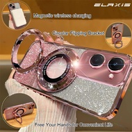 ELAXIS Casing for VIVO Y18/VIVO Y18s/VIVO Y28s 5G Phone Case Wireless Charge Ring Stand Gradual Glit