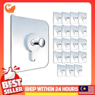 50Pcs Strong Adhesive Magic Hook Wall Screw Sticker Photo Frame Hook Wall Hook Transparent Cangkuk D