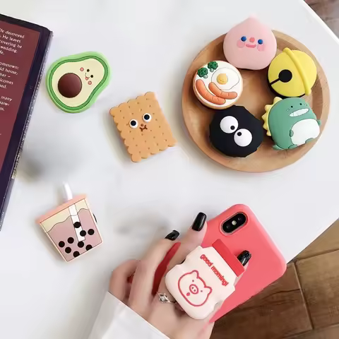 1pc Cute Cartoon Ring Phone Holder Finger Grip Phone Stand Desktop Cellphones Mount For iPhone Samsu