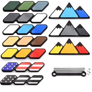 3D ABS Car Tri-color 3 Grille Logo Front Grill Decals Emblem Badge Sticker For Toyota Tacoma 4Runner