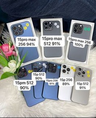 Iphone 15 pro 256,pro max 256Gb 或 512GB 行貨，九成九新，香港版，無拆過無整過。歡迎查詢。