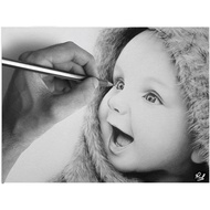 Birthday gift toddler face sketchJasa, 1st anniversary face sketch photo