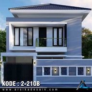 DESAIN RUMAH UK. 10 x 12.8 m KODE 2-210B (2 LANTAI) - ARSIKA DESAIN