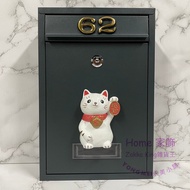 [Grocery King] Handmade Boutique Whole Body Lucky Cat Mailbox Including House Number/Mailbox 5 Color