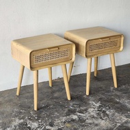 โต๊ะไม้สัก โต๊ะหัวเตียง สีขาวธรรมชาติ (ราคาต่อตัว) Teak Wooden Table Bedside Table Price per pc.