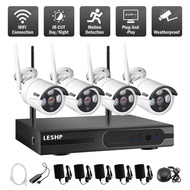 OH LESHP Wireless Security Camera System 4 CH 720p Video Recorder NVR 4 X 1.0MP Wifi Outdoor Network