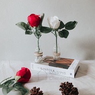 MAWAR 1 set of rose flower vases, aesthetic artificial decoration, fake flower vases, meaning dimens