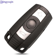 jingyuqin Remote 3 Buttons Car Key Shell Case Smart Blade Fob Case Cover For BMW 1 3 5 6 Series E90 E91 E92 E60 With Logo