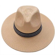 Mens Summer Straw Hat Western Cowboy Hat Sunscreen Hat Outdoor Fishing Sun Hat Tourist Sun Hat Cool