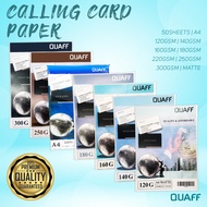 A4 Size QUAFF Calling Card Paper 50 Sheets Double Sided Matte Cardstock Paper