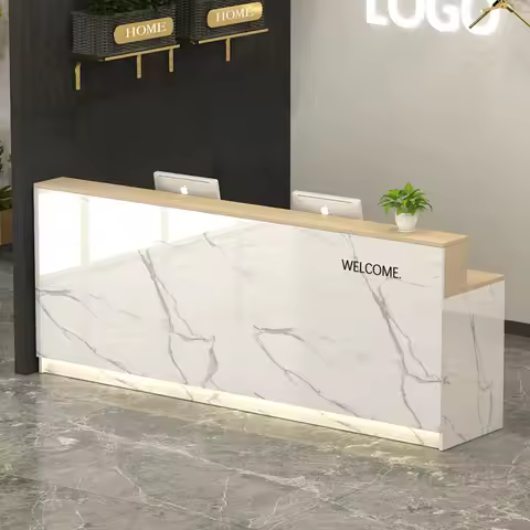 customized Storage Reception Classic Nordic Minimalist Reception Desks Exquisite Glamour Recepcion M
