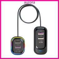 Auro Multiport Car Charger 66w Fast Charging Cable 6 Port Car Charger Adapter ABS