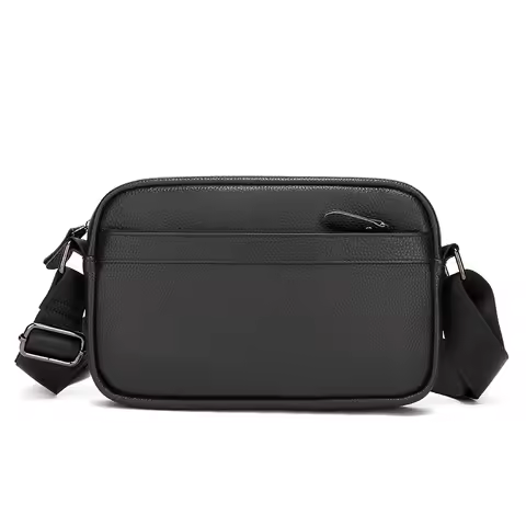 Fashion Men's Cow Leather Small Handbag High Quality Real Leather Men's Shoulder Bag Casual Male Day