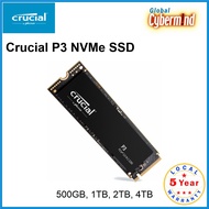 Crucial P3 PCIe 3.0 NVMe M.2 SSD 500GB / 1TB / 2TB / 4TB (Brought to you by Global Cybermind)