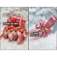 New design-( Nude ) Bunga telur gantung ribbon metal flower  murah  simple cantik 25pcs/1set 50pcs/1