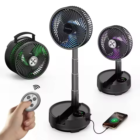 Socool 20000mAh Portable Folding Fan 8 Speeds Wind & Auto Oscillation Rechargeable Floor Standing De