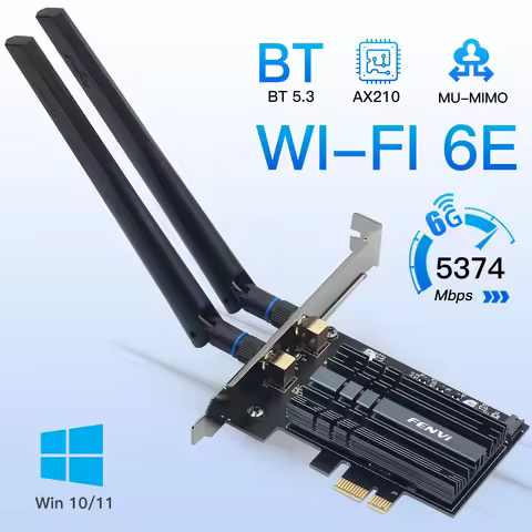 PCIE AX210 PCI-e Wifi 6E Adapter AX210NGW Wireless Wlan Card Bluetooth 5.3 Tri-Band 2.4GHz/5GHz/6GHz