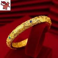 916 gold Bracelet  for women Pure 24k Saudi Gold Vintage Hollow Bracelet