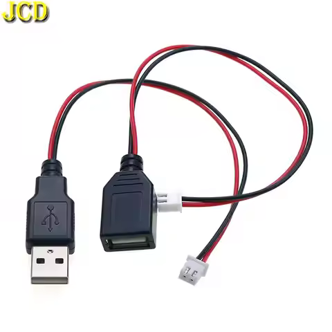1pcs USB 2.0 Male And Female Plug to XH2.54mm 2Pin Terminal Wire 2 Core Power Cable USB Socket to PH