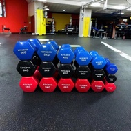 Liquidation of KingBox Cast Iron Rubber-Coated Dumbbells from 1kg-6kg (Note: dumbbells have torn rub