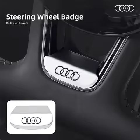 4Rings Logo Emblem Badge Car Steering Wheel Sticker Cover Decor Styling For Audi A3 A4 B5 B6 A3 8P 8