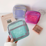 Dopamine Color Mesh Bag Mini Coin Purse Large Capacity Gauze Cosmetic Bag Dopamine Mesh Ladies Lipst