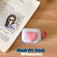 【Direct supply】For AIWA AT-X80Q Case DIY Peach Heart Colored Soft Silicone Earphone Case Casing Cove