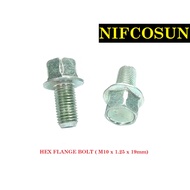 [READY STOCK] HEX FLANGE BOLT (M10 X 1.25 X 19mm)