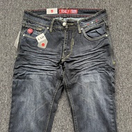 Jeans Pria Slimfit LXD Rinkle Denim Salvage whisker