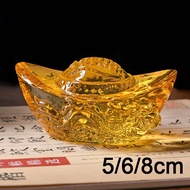 Yen Pao Crystal Yuan Bao Decorations Home Ornament Feng Shui Yen Bao Yellow Crystal Yuan Bao