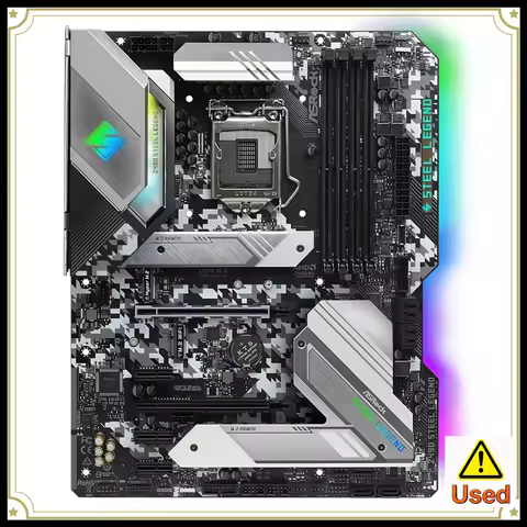 ASRock Z490 Steel Legend Motherboard Intel Z490 LGA 1200 4×DDR4 ATX 2×M.2 HDMI