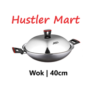 [Shop Malaysia] ASD Gusto Red 40cm Non-Stick Jumbo Chef Wok + Stainless Steel Cover
