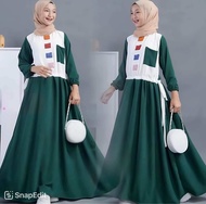 pinkan dress kids gamis anak remaja terbaru baju muslimah anak tanggung 10-16th bahan crinkle airflo