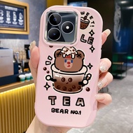 Case For Realme C53 C51 C51s Narzo N53 Note 50 Shockproof Milk Tea Bear Phone Round And Fat